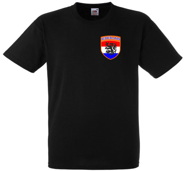 Dutch Holland Netherlands Black Leisure Football Soccer Supporters T-Shirt - Sizes Small to 5XL