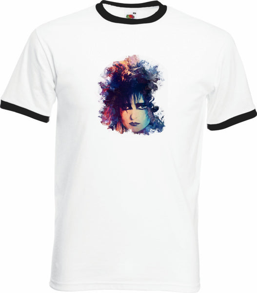 Siouxsie Sioux Punk Image Ringer Style T-Shirt - Sizes Small to 3XL