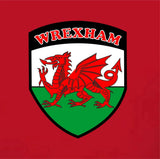 Youth Wrexham T-Shirt Shield Logo Football Fan Supporter Unisex Kids Cotton Top