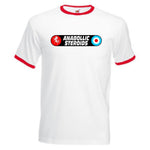 Punk 'Anabollic Steroids' Logo Red/White Ringer T-shirt - Sizes Small to XXL