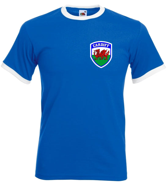 Cardiff City FC Football Club Retro Style Football Soccer T-Shirt