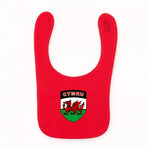 Baby Baby's Babies Wales Welsh Cymru Flag Crest Red Football Fan Bib