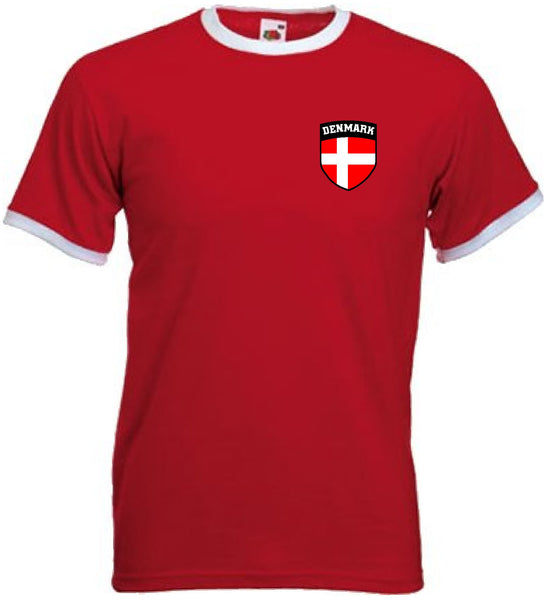 Denmark Dane Danish Soccer Football Shield Crest T-Shirt Jersey - All Sizes Available