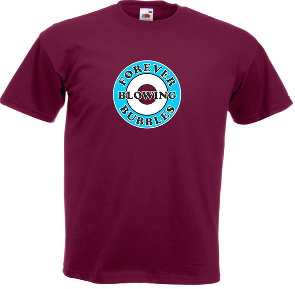 Forever Blowing Bubbles West Ham Mod Roundel T-Shirt - All Sizes - Small To 5XL