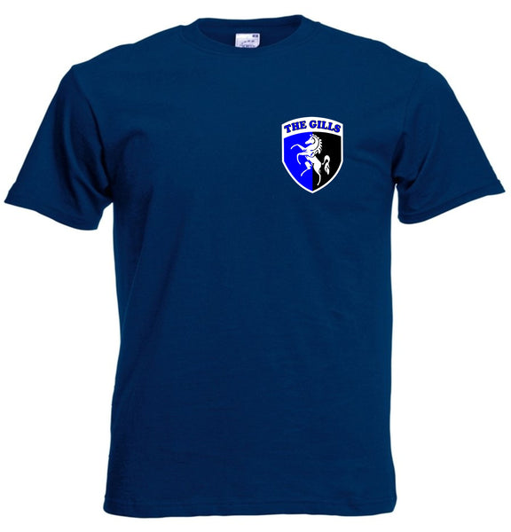 Gillingham FC Shield Crest The Gills Football Club Navy T-Shirt- Sizes Small to 6XL