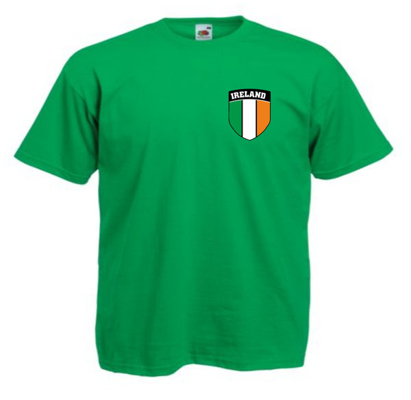 Kids Ireland Eire Shield Flag Soccer Football T-Shirt