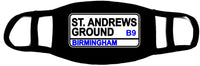 St Andrews Birmingham City Ground Sign Face Mask Covering