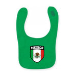Baby Baby's Babies Mexico Mexican Football Flag Crest Green Football Fan Bib