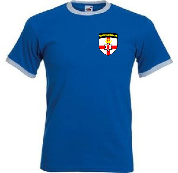 Northern Ireland Retro National Football Team Soccer Blue T-Shirt - All Sizes Available