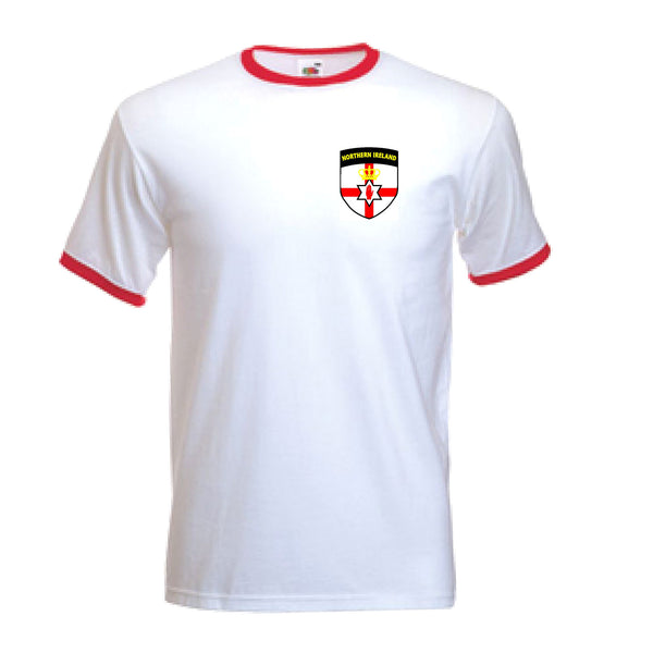 Northern Ireland Retro National Football Team Soccer White T-Shirt - All Sizes Available
