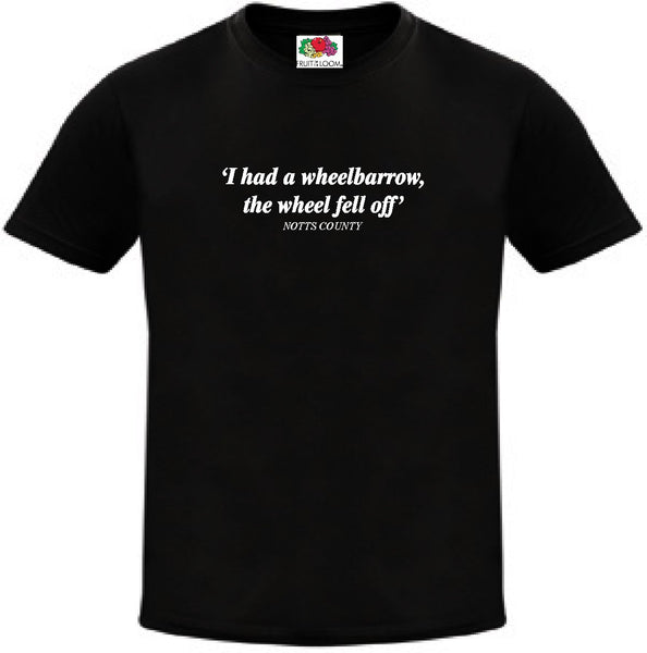 Notts County FC Wheelbarrow Football Club Soccer Team T-Shirt - Sizes Small to 5XL
