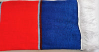 Classic Bar Scarf in Palace Colours Red, Blue With Sky And Claret Pinstripe.