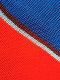 Classic Bar Scarf in Palace Colours Red, Blue With Sky And Claret Pinstripe.