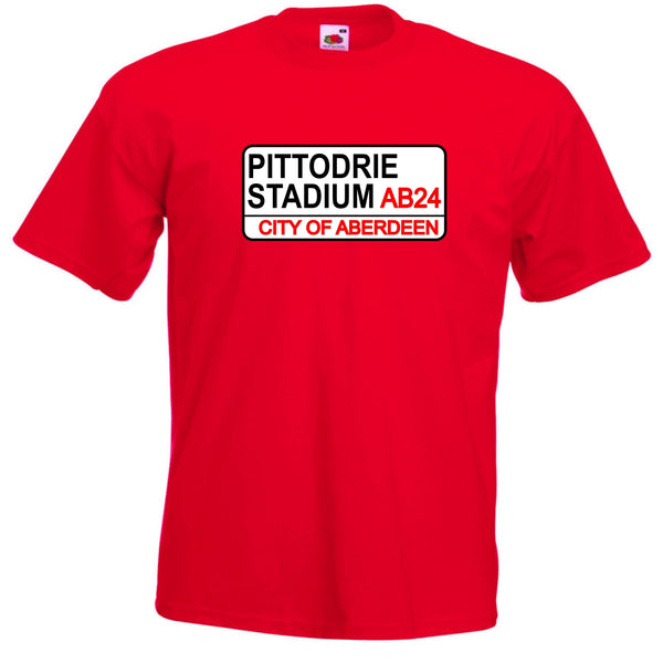 Kids Aberdeen FC Pittodrie Street Sign Football Club FC Soccer T-Shirt