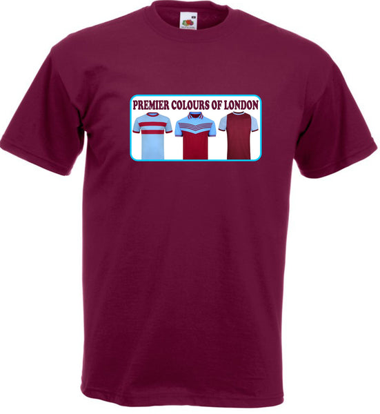 Premier Colours Of London West Ham Shirts T-Shirt - All Sizes - Small To 3XL