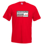 Wrexham Home Racecourse Ground Street Sign Football T-Shirt - Sizes Small to 5XL