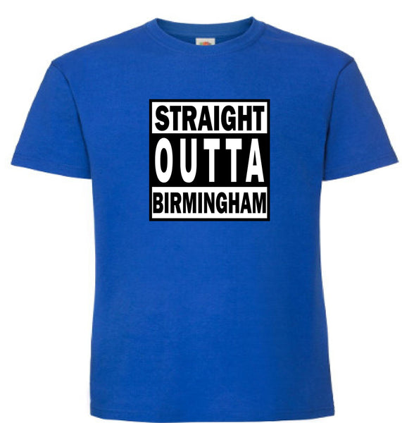 Kids Youth Straight Outta Birmingham Blue T-Shirt