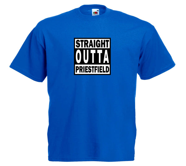 Straight Outta Priestfiled Gillingham FC Blue T-Shirt - Sizes Small to 5XL