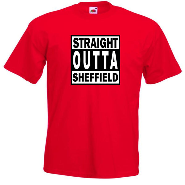 Kids Youth Straight Outta Sheffield Red T-Shirt