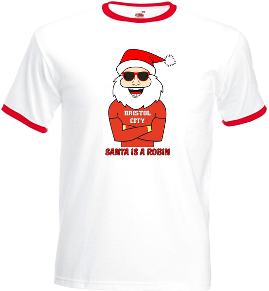 Bristol City Santa is a Robin Christmas T-Shirt