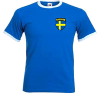 Sweden Swedish Swede Sverige Retro Style Football Soccer T-Shirt - All Sizes Available