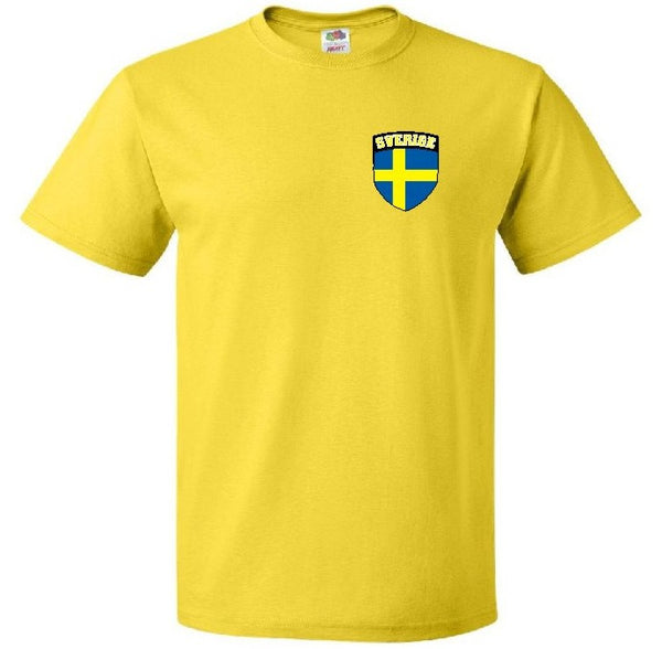 Sweden Swedish Swede Sverige Yellow Football Soccer T-Shirt - Small to 3XL