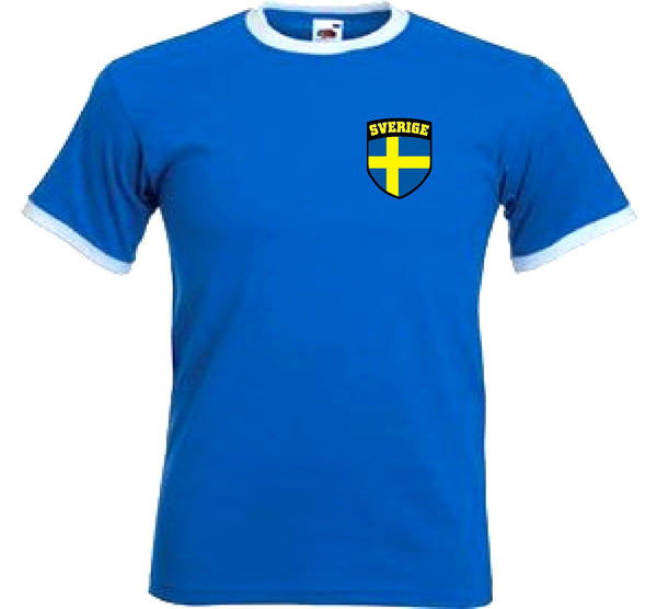 Sweden Swedish Swede Sverige Retro Style Football Soccer T-Shirt - All Sizes Available