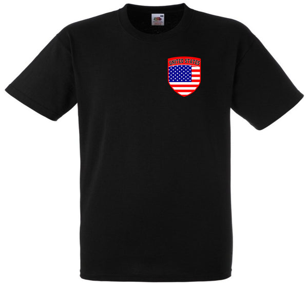Black USA United States Of America Supporters Leisure T-Shirt - Sizes Small to 5XL