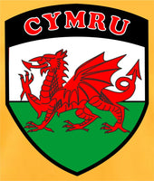Wales Welsh Away Style Golden Yellow Retro Football National Team T-Shirt