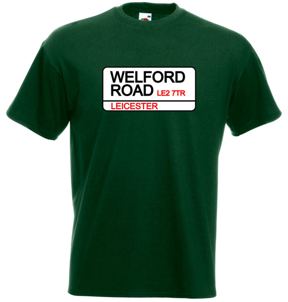 Leicester Tigers Welford Road Street Sign Rugby Union Club T-Shirt - Sizes Small to 4XL