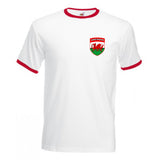 White Wrexham FC Retro Style Football Club Soccer T-Shirt
