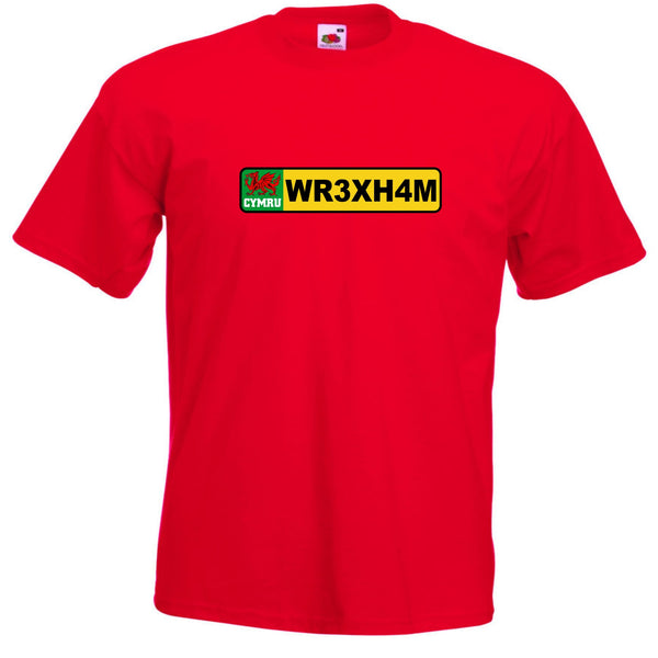 Wrexham FC Number Plate Football Club Soccer T-Shirt - Sizes Small to 5XL