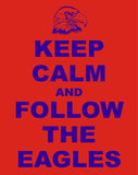 Keep Calm Follow The Eagles Football Club T-Shirt - Sizes Small to 5XL