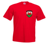 Youth Wrexham T-Shirt Shield Logo Football Fan Supporter Unisex Kids Cotton Top