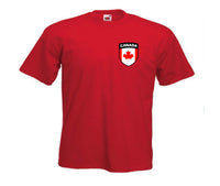 Kids Canada Canadian Flag Soccer Football T-Shirt - Sizes 3/4 to 12/13