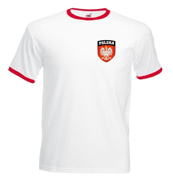 Poland Polish Polska Retro Style Football Soccer White T-Shirt
