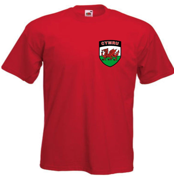 Kids Wales Welsh Football Soccer Team T-Shirt - Sizes 3/4 to 12/13