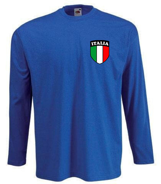 Kids Italay Italian Italia Football Long Sleeve T-Shirt - Sizes 3/4 to 12/13